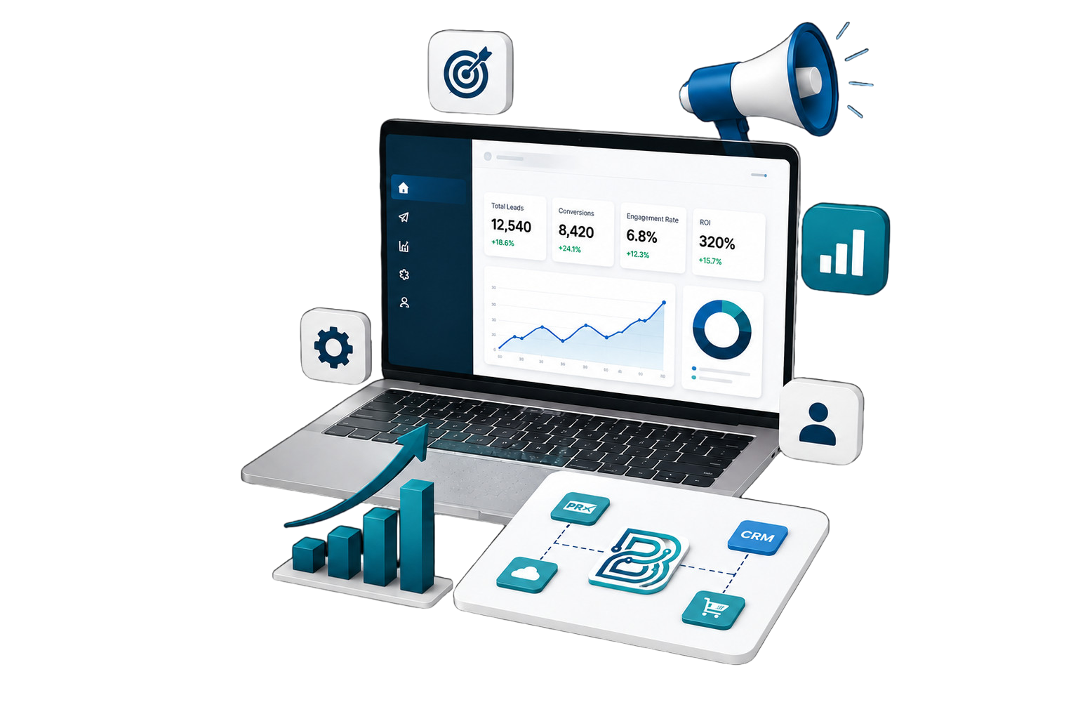 Digital Brand Growth Illustration